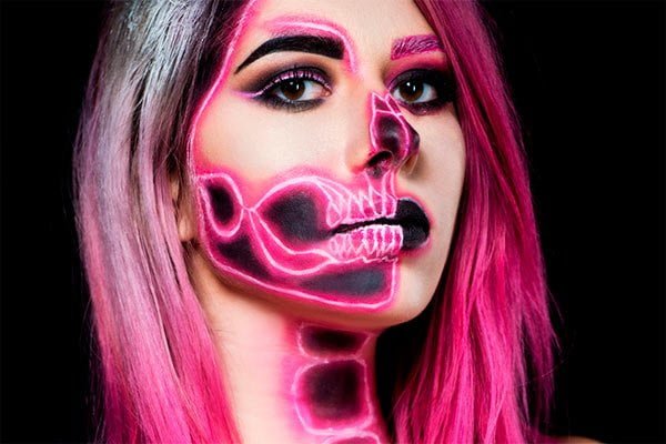 Maquillaje-Halloween-Mujer-Catrina-Neon