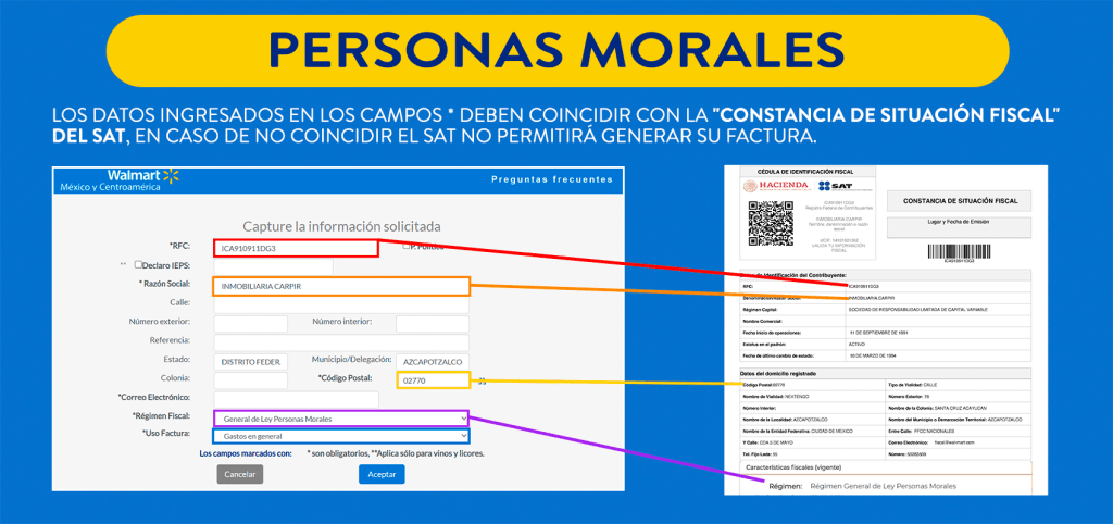 Datos fiscales personas morales
