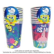 Vasos de cartón Great Value Bob Esponja varios colores 10 pzas