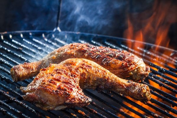 Pollo con hueso asado