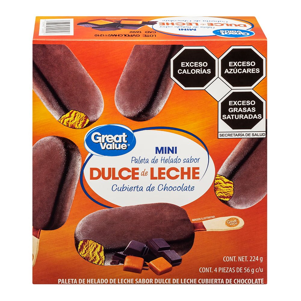Paleta tipo Magnum Great Value dulce de leche