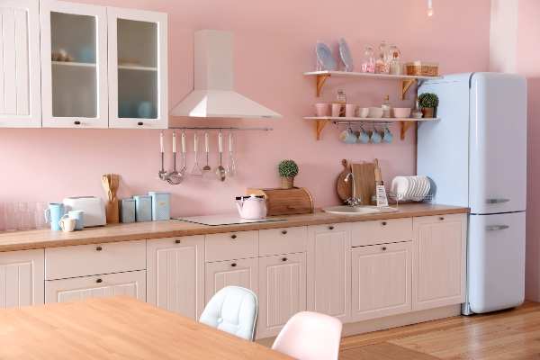 Decoración con colores pasteles en la cocina