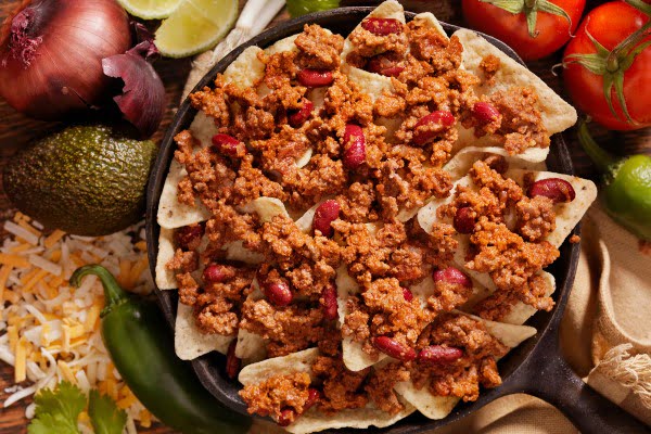 nachos con carne
