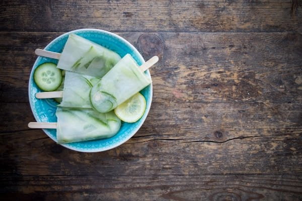 Popsicles de pepino